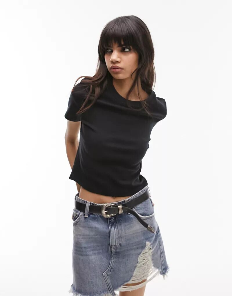 Черная повседневная футболка Topshop
Черная повседневная футболка Topshop