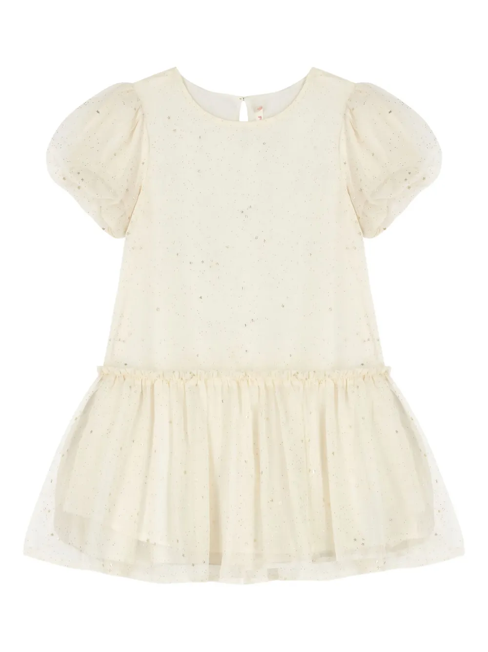 Платье с объемными рукавами и принтом Billieblush, белый 
Платье с объемными рукавами и принтом Billieblush, белый