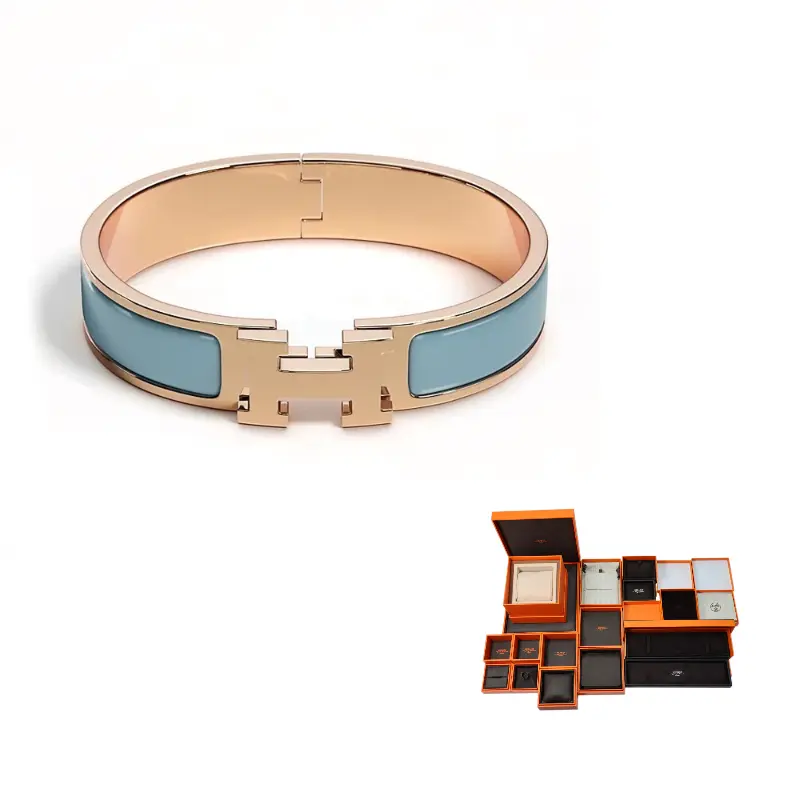 HERMES Розовое золото, эмалевые браслеты для женщин Blue
HERMES Розовое золото, эмалевые браслеты для женщин Blue