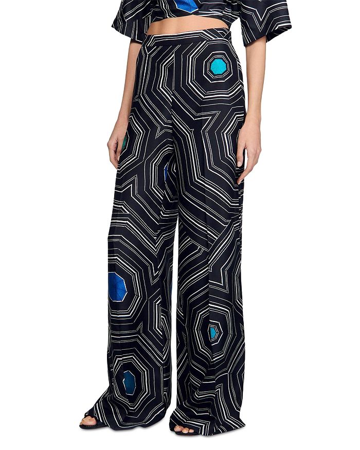 Sandro Брюки из шелка с принтом "Spiral" Sandro, черный
Sandro Брюки из шелка с принтом "Spiral" Sandro, черный