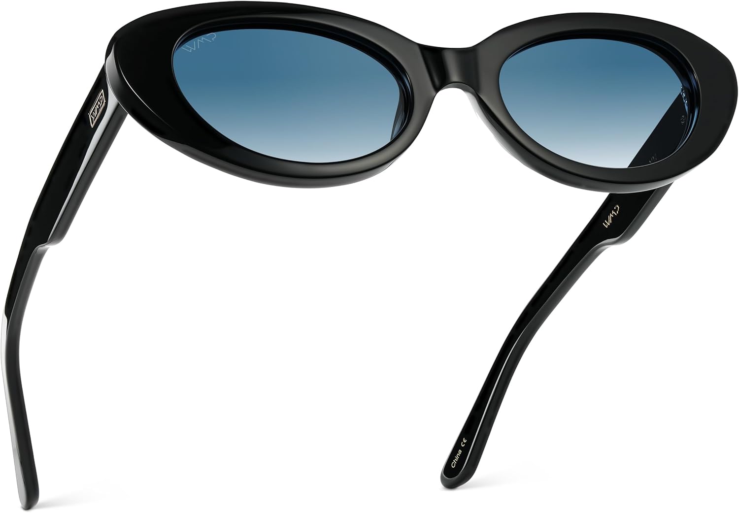 WearMe Pro — Женские поляризованные солнцезащитные очки «кошачий глаз», овальные линзы, массивная закругленная оправа, 5-шарнирные застежки, дизайн с ручной полировкой, Black / Gradient Light Blue Lens
WearMe Pro — Женские поляризованные солнцезащитные очки «кошачий глаз», овальные линзы, массивная закругленная оправа, 5-шарнирные застежки, дизайн с ручной полировкой, Black / Gradient Light Blue Lens