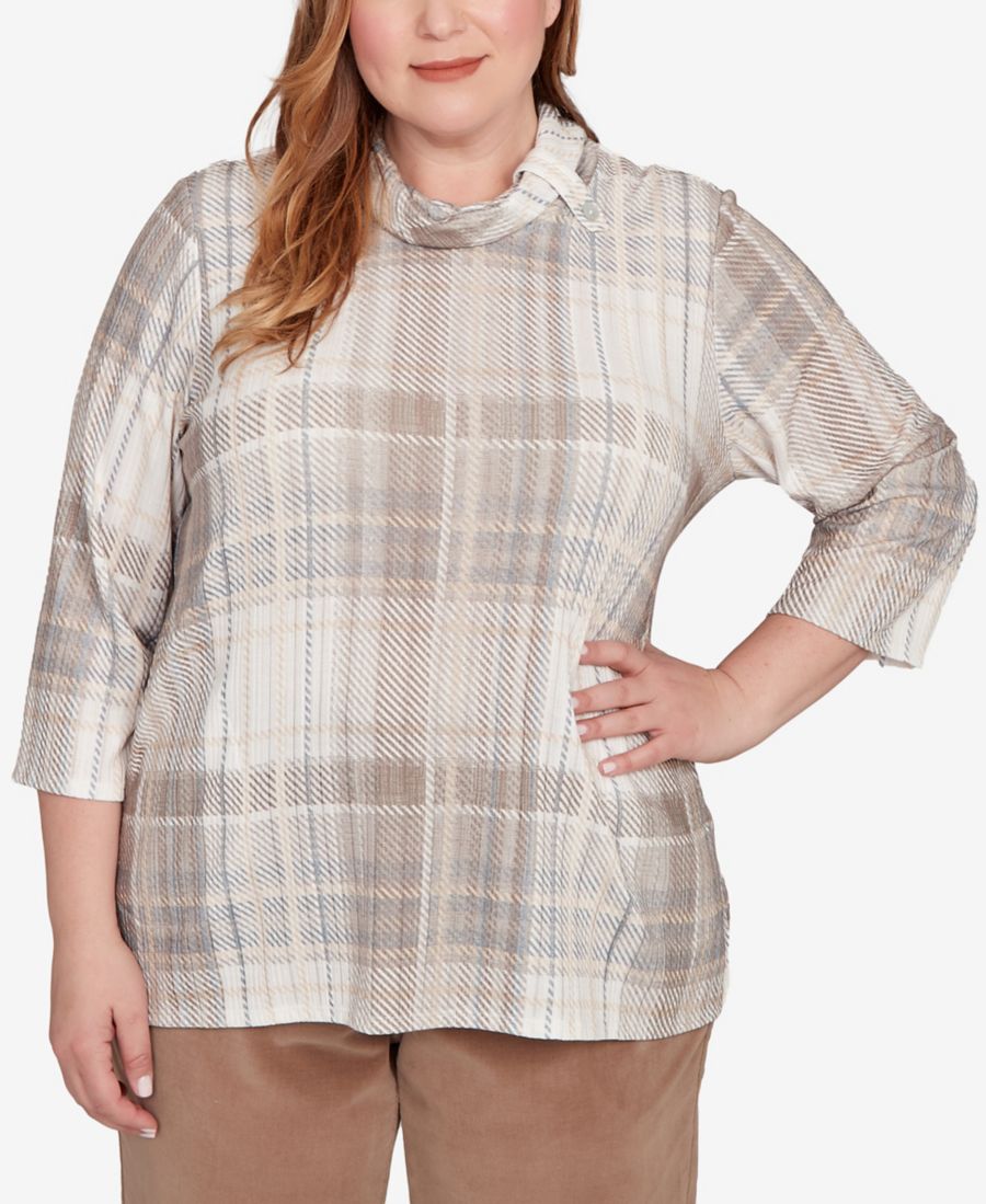 Вязаный топ большого размера Vienna с драпированным воротником-хомутом и клетчатым узором Alfred Dunner, Latte Multi
Вязаный топ большого размера Vienna с драпированным воротником-хомутом и клетчатым узором Alfred Dunner, Latte Multi