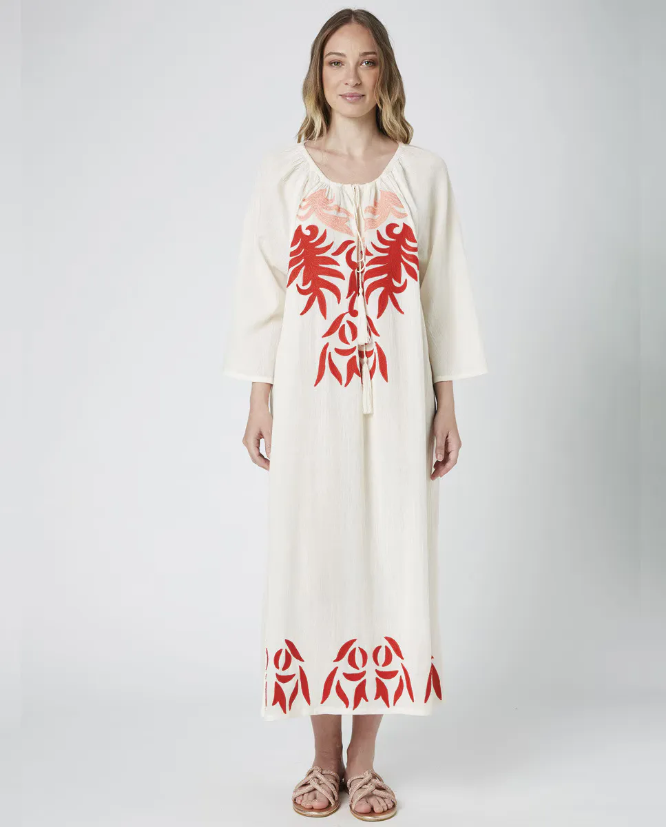 Длинный хлопковый кафтан с вышивкой La Fabrica de Lino, красный
Длинный хлопковый кафтан с вышивкой La Fabrica de Lino, красный