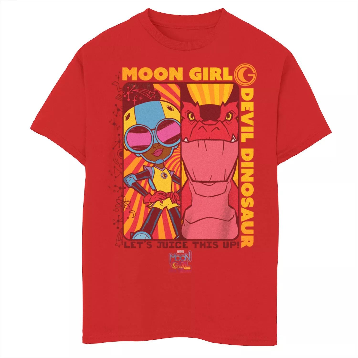 Футболка с рисунком «Marvel Moon Girl and Devil Dinosaur» для мальчиков 8–20 лет «Let's Juice This Up Boxes» Marvel
Футболка с рисунком «Marvel Moon Girl and Devil Dinosaur» для мальчиков 8–20 лет «Let's Juice This Up Boxes» Marvel