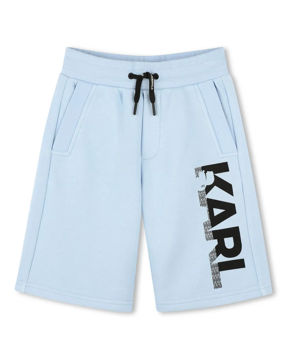 Шорты-бермуды для мальчика с логотипом на штанине и завязкой Karl Lagerfeld Kids, светло-голубой
Шорты-бермуды для мальчика с логотипом на штанине и завязкой Karl Lagerfeld Kids, светло-голубой
