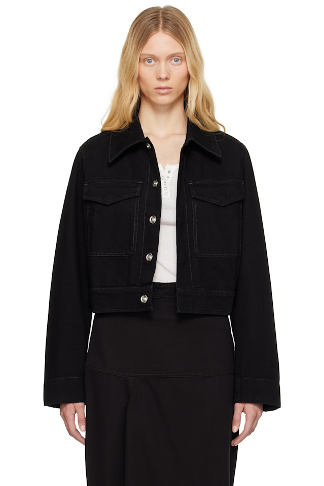 Двухкарманная укороченная джинсовая куртка Lemaire, черный
Двухкарманная укороченная джинсовая куртка Lemaire, черный