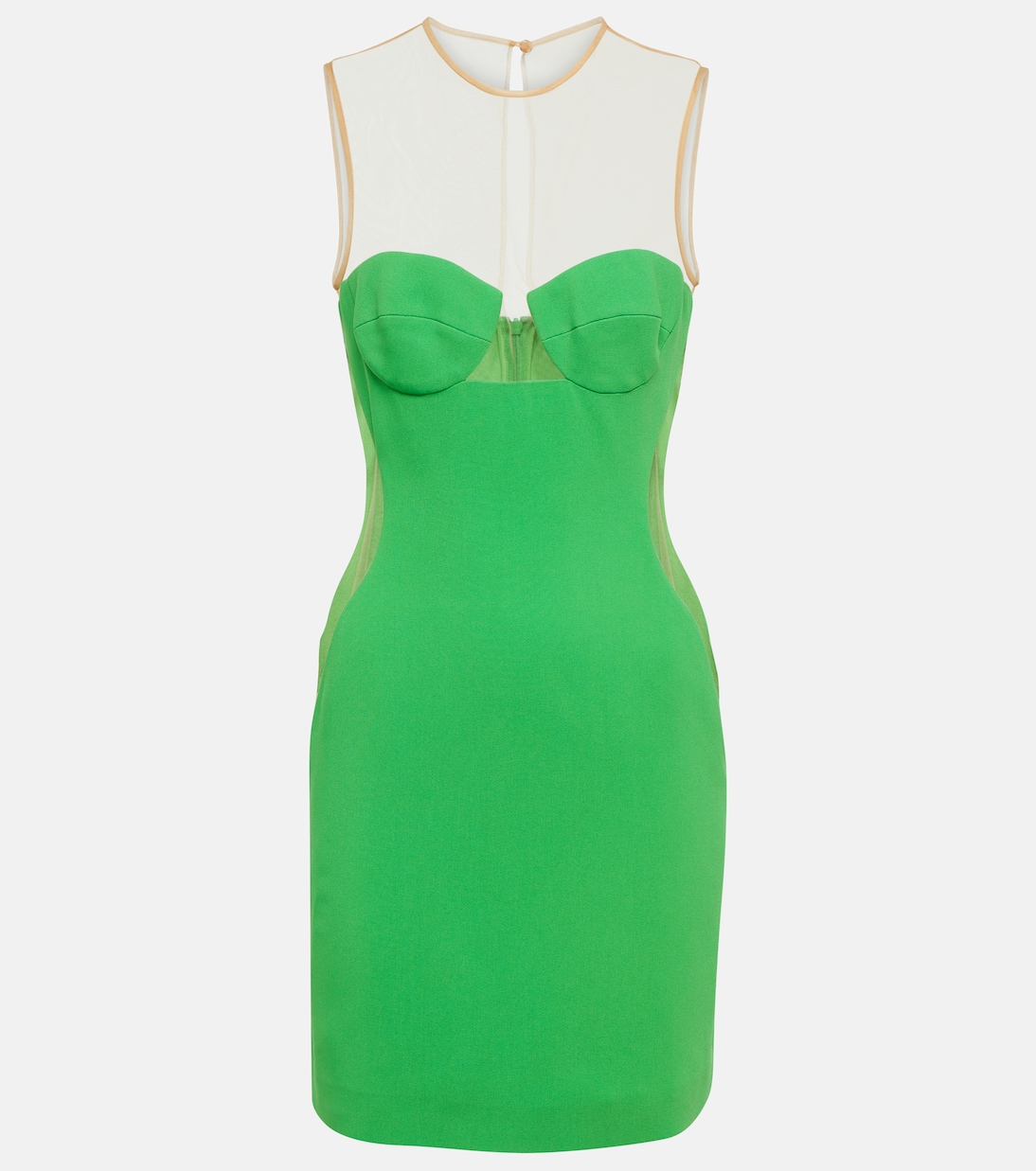 Мини-платье из крепа с сетчатыми вставками Stella McCartney, зеленый
Мини-платье из крепа с сетчатыми вставками Stella McCartney, зеленый