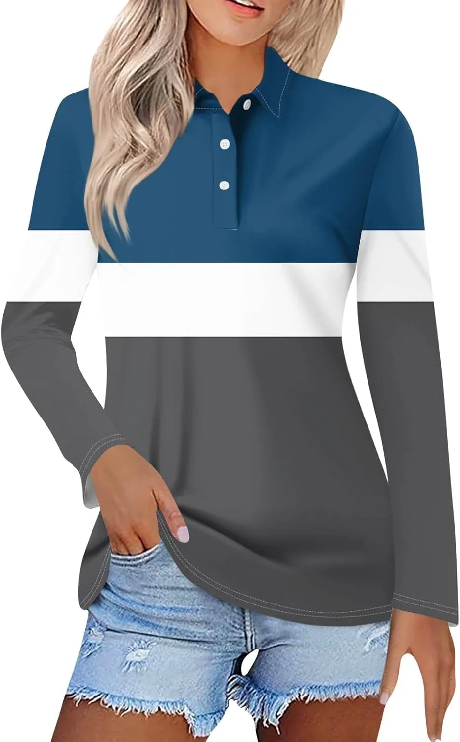 Женская поло с коротким рукавом и V-образным вырезом
Женская поло с коротким рукавом и V-образным вырезом