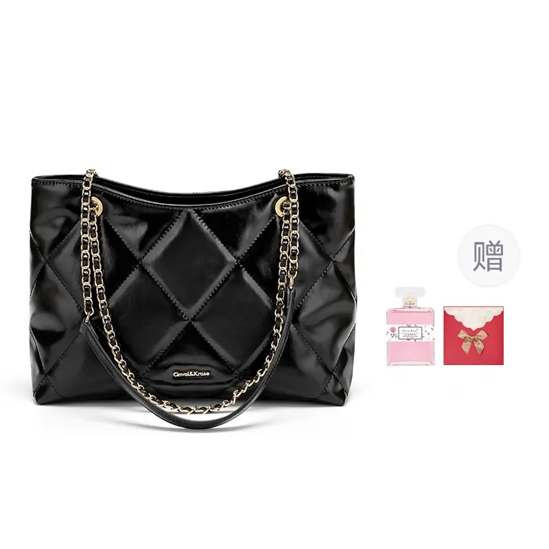 Сумка-тоут через плечо из натуральной и искусственной кожи среднего размера для женщин черный/экрю CinvaiKrose 
Сумка-тоут через плечо из натуральной и искусственной кожи среднего размера для женщин черный/экрю CinvaiKrose