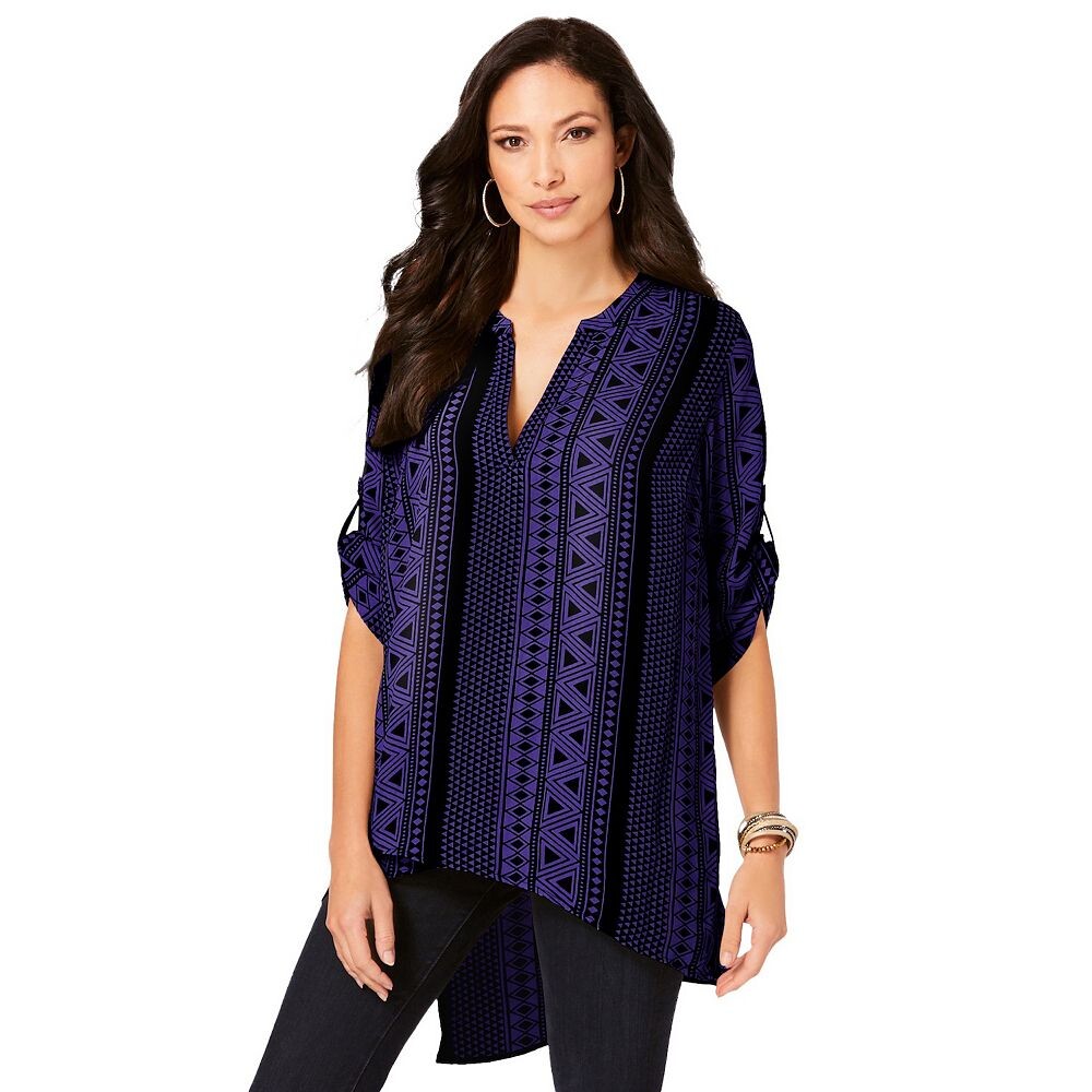 Женская туника больших размеров с геометрическим рисунком Roaman's, цвет Grape Geo
Женская туника больших размеров с геометрическим рисунком Roaman's, цвет Grape Geo