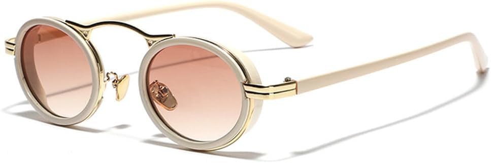 Солнцезащитные очки в стиле ретро-панк для женщин, маленькие овальные, с градиентным переходом цвета, защита от УФ-излучения UV400; модные полуметаллические солнцезащитные очки для мужчин TKKTLLT, Beige Tea Gradient
Солнцезащитные очки в стиле ретро-панк для женщин, маленькие овальные, с градиентным переходом цвета, защита от УФ-излучения UV400; модные полуметаллические солнцезащитные очки для мужчин TKKTLLT, Beige Tea Gradient