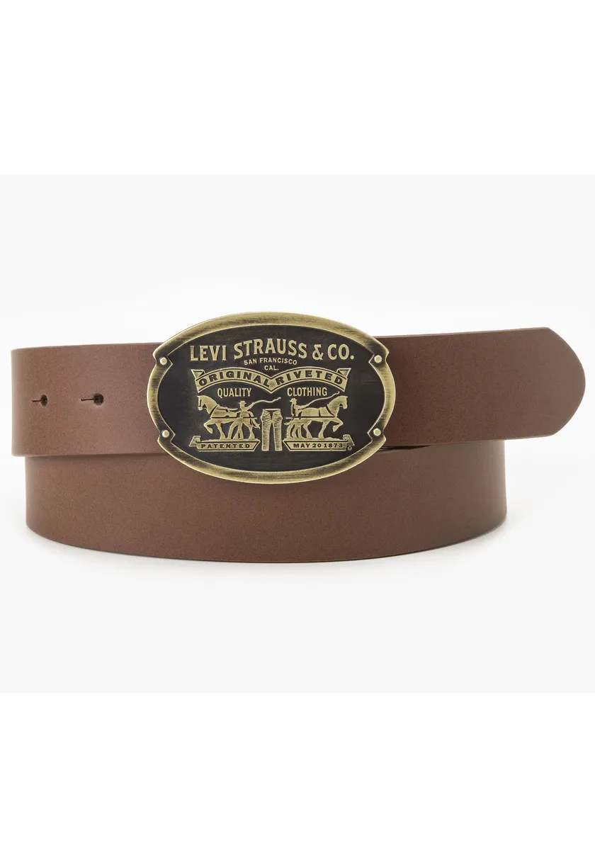 Кожаный ремень Levi's Billy Plaque Belt с характерной пряжкой, коричневый
Кожаный ремень Levi's Billy Plaque Belt с характерной пряжкой, коричневый