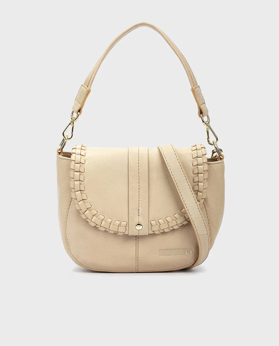 Женская кожаная сумка через плечо с застежкой-молнией и двойной ручкой Pikolinos, кремовый 
Женская кожаная сумка через плечо с застежкой-молнией и двойной ручкой Pikolinos, кремовый