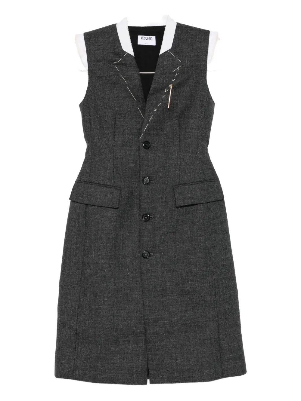 Платье без рукавов на пуговицах Moschino, серый
Платье без рукавов на пуговицах Moschino, серый