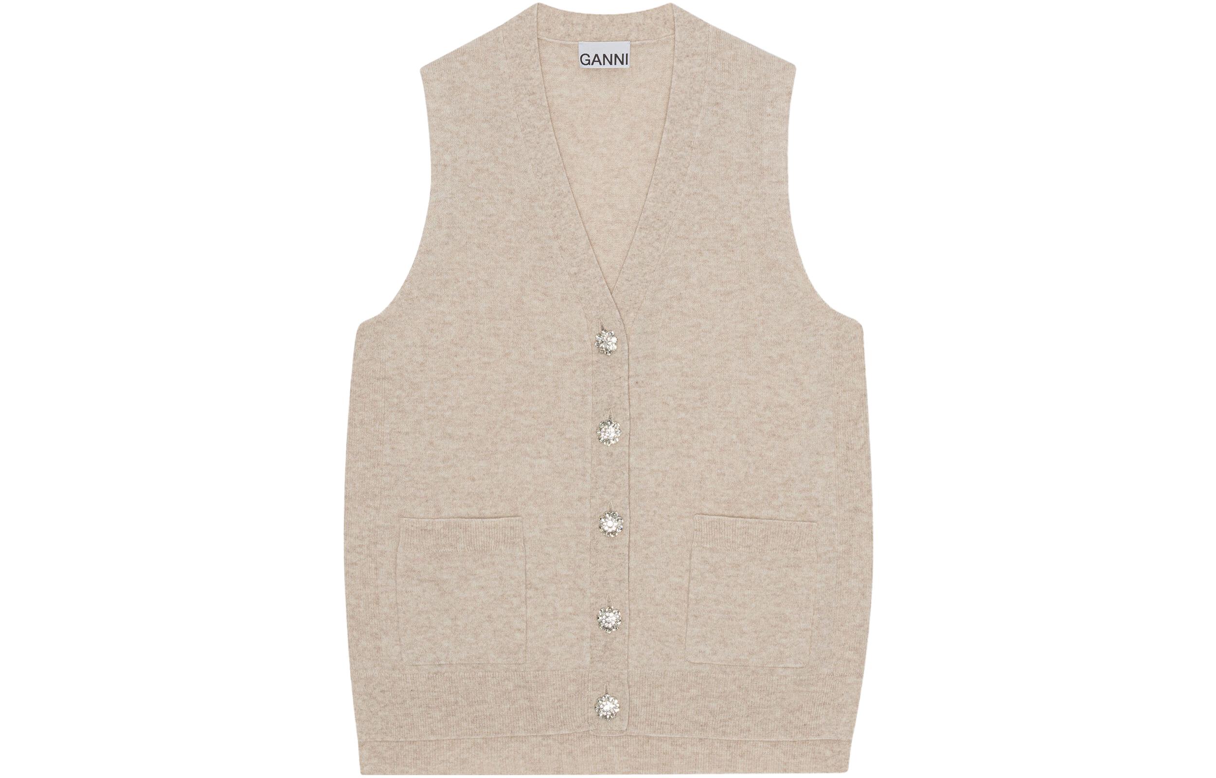 Женская жилетка цвета хаки GANNI
Женская жилетка цвета хаки GANNI