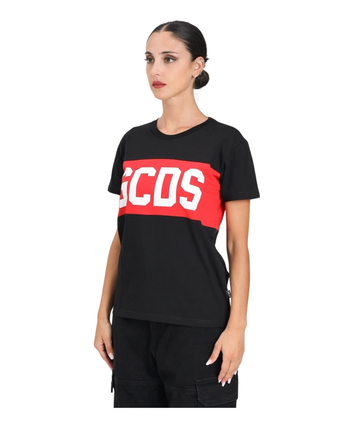 Черная футболка с короткими рукавами и красной полосой Gcds, черный
Черная футболка с короткими рукавами и красной полосой Gcds, черный