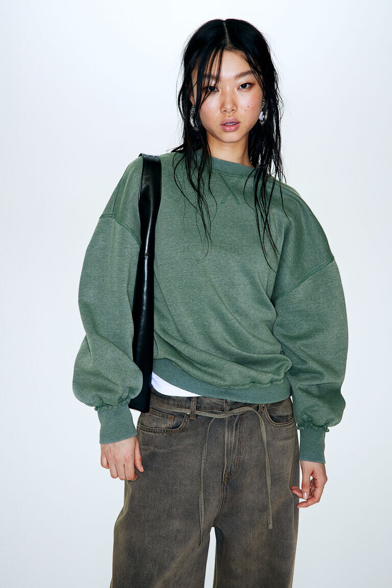 Толстовка оверсайз H&M, зеленый
Толстовка оверсайз H&M, зеленый