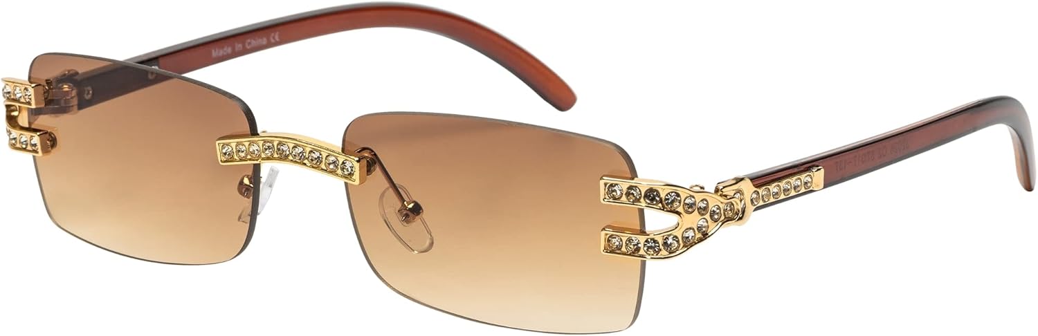 Солнцезащитные очки в стиле ретро-винтаж без оправы с прозрачными линзами для женщин и мужчин, роскошные очки, модные очки с кристаллами и деревянными линзами FLAWLESS EYEWEAR, Y Decor Brown
Солнцезащитные очки в стиле ретро-винтаж без оправы с прозрачными линзами для женщин и мужчин, роскошные очки, модные очки с кристаллами и деревянными линзами FLAWLESS EYEWEAR, Y Decor Brown