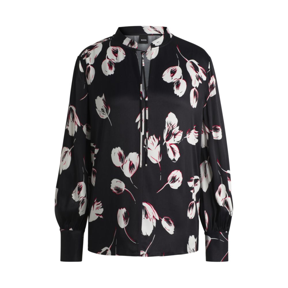 Блузка свободного кроя с принтом тюльпанов BOSS, цвет patterned 
Блузка свободного кроя с принтом тюльпанов BOSS, цвет patterned