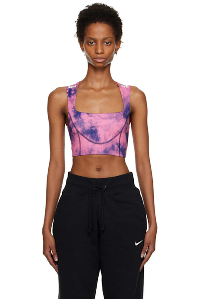 Розовый спортивный бюстгальтер с принтом тай-дай Off-White 
Розовый спортивный бюстгальтер с принтом тай-дай Off-White