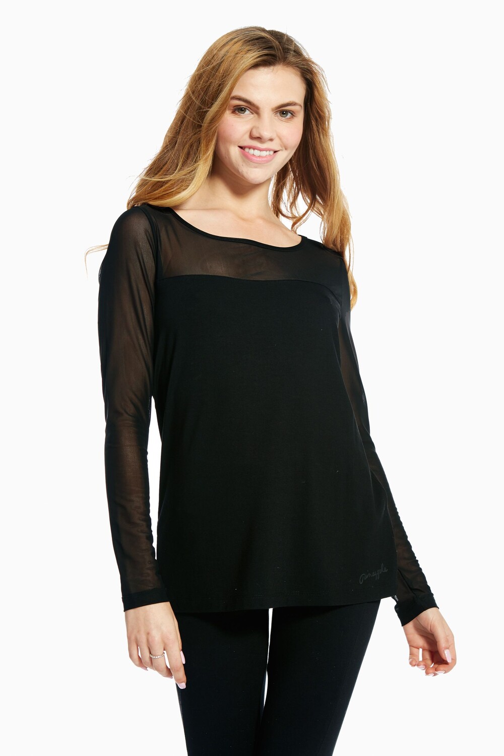 Черная блузка с сетчатой вставкой Pineapple, черный
Черная блузка с сетчатой вставкой Pineapple, черный