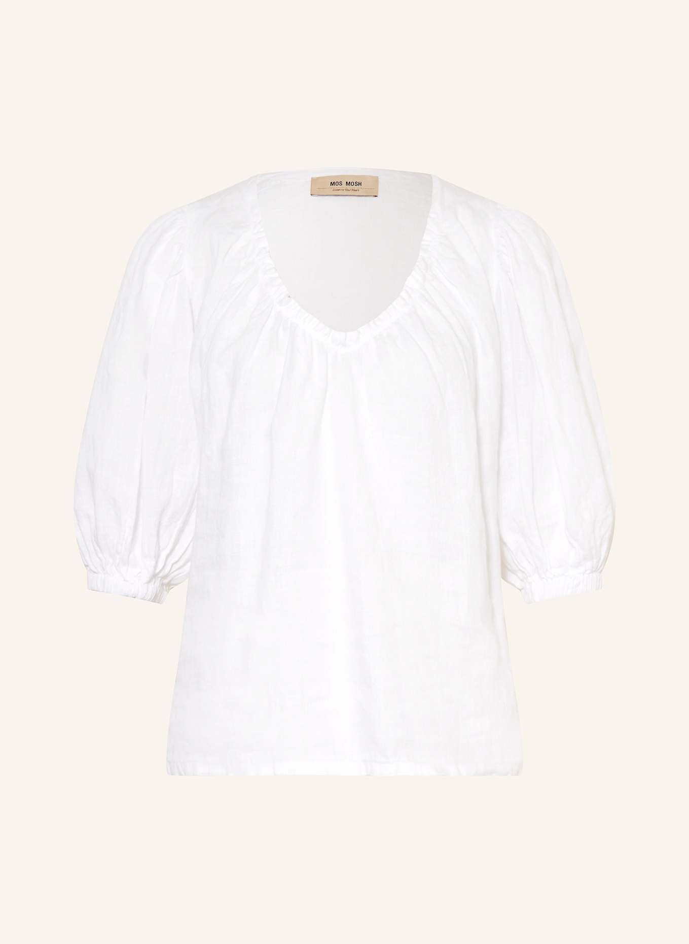 Блузка-Рубашка mmtaissa из льна с рукавами 3/4 Mos Mosh, белый 
Блузка-Рубашка mmtaissa из льна с рукавами 3/4 Mos Mosh, белый