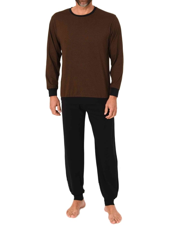 NORMANN Пижамный комплект с длинными рукавами, манжетами и минималистичным принтом, коричневого цвета
NORMANN Пижамный комплект с длинными рукавами, манжетами и минималистичным принтом, коричневого цвета