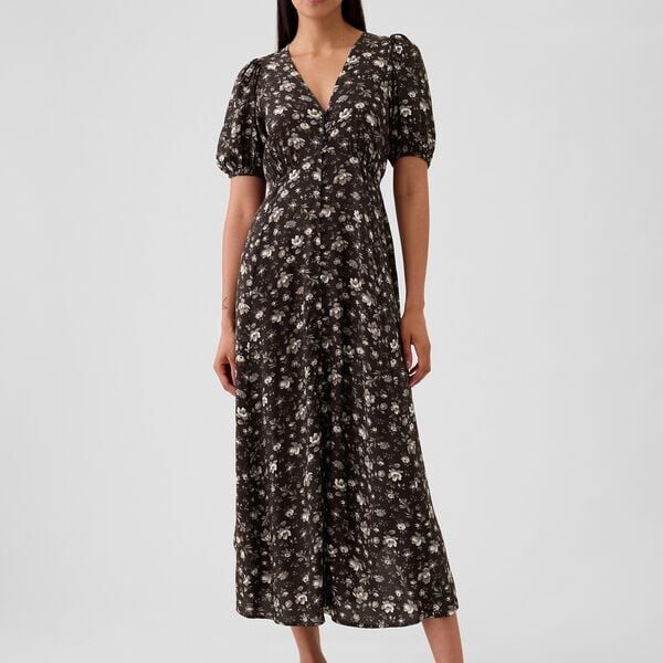 Длинное платье-рубашка с цветочным принтом Gap, коричневый
Длинное платье-рубашка с цветочным принтом Gap, коричневый