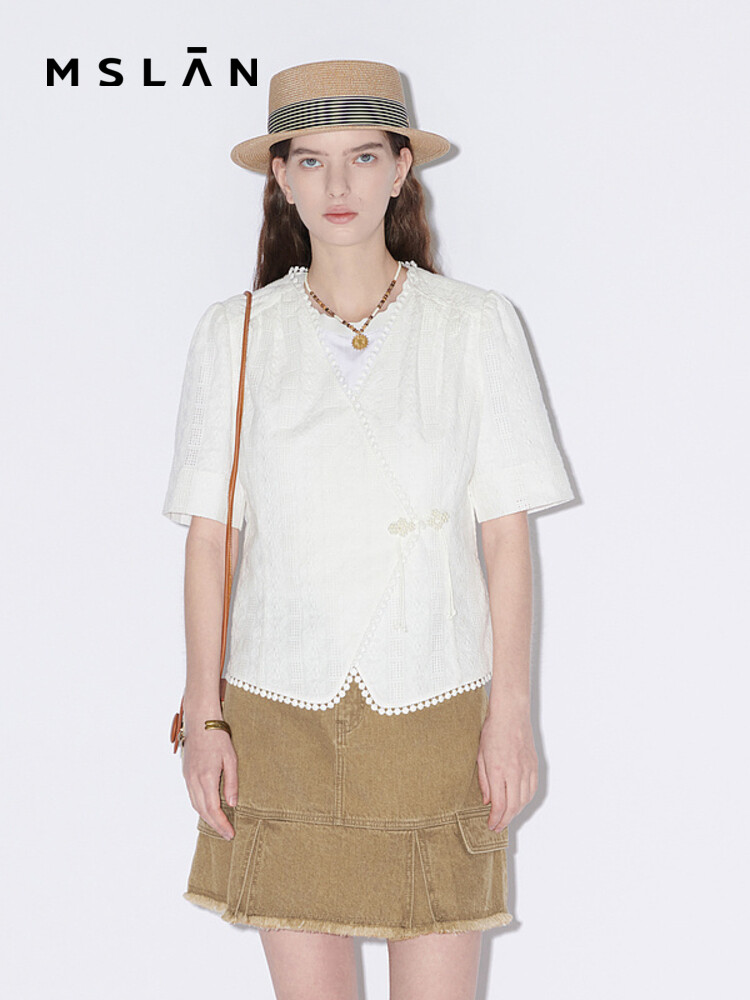 Рубашка женская MSlan с жемчужными пуговицами, кремовый
Рубашка женская MSlan с жемчужными пуговицами, кремовый