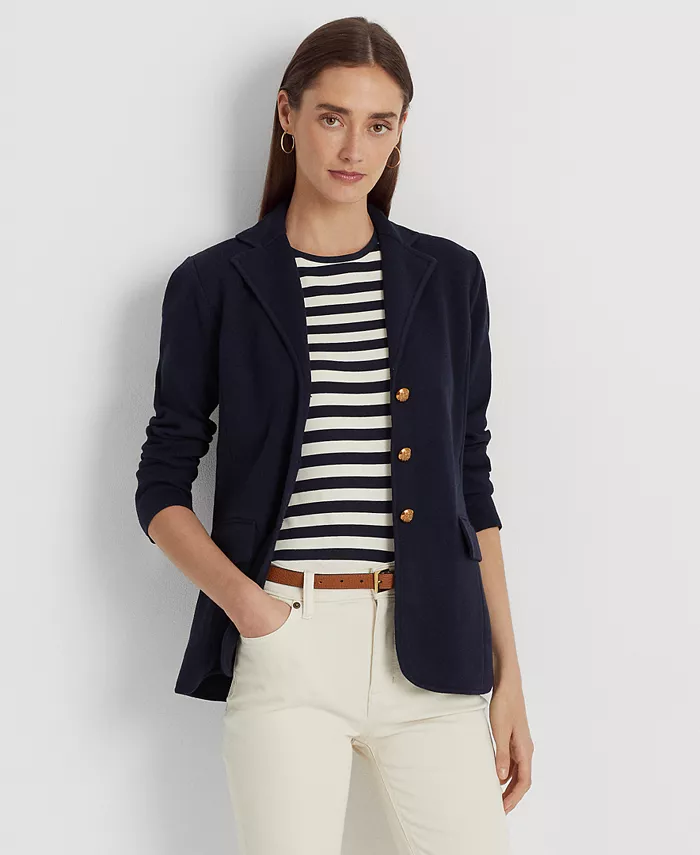 Жакет из трикотажа с эффектом свитера Lauren Ralph Lauren, черный 
Жакет из трикотажа с эффектом свитера Lauren Ralph Lauren, черный