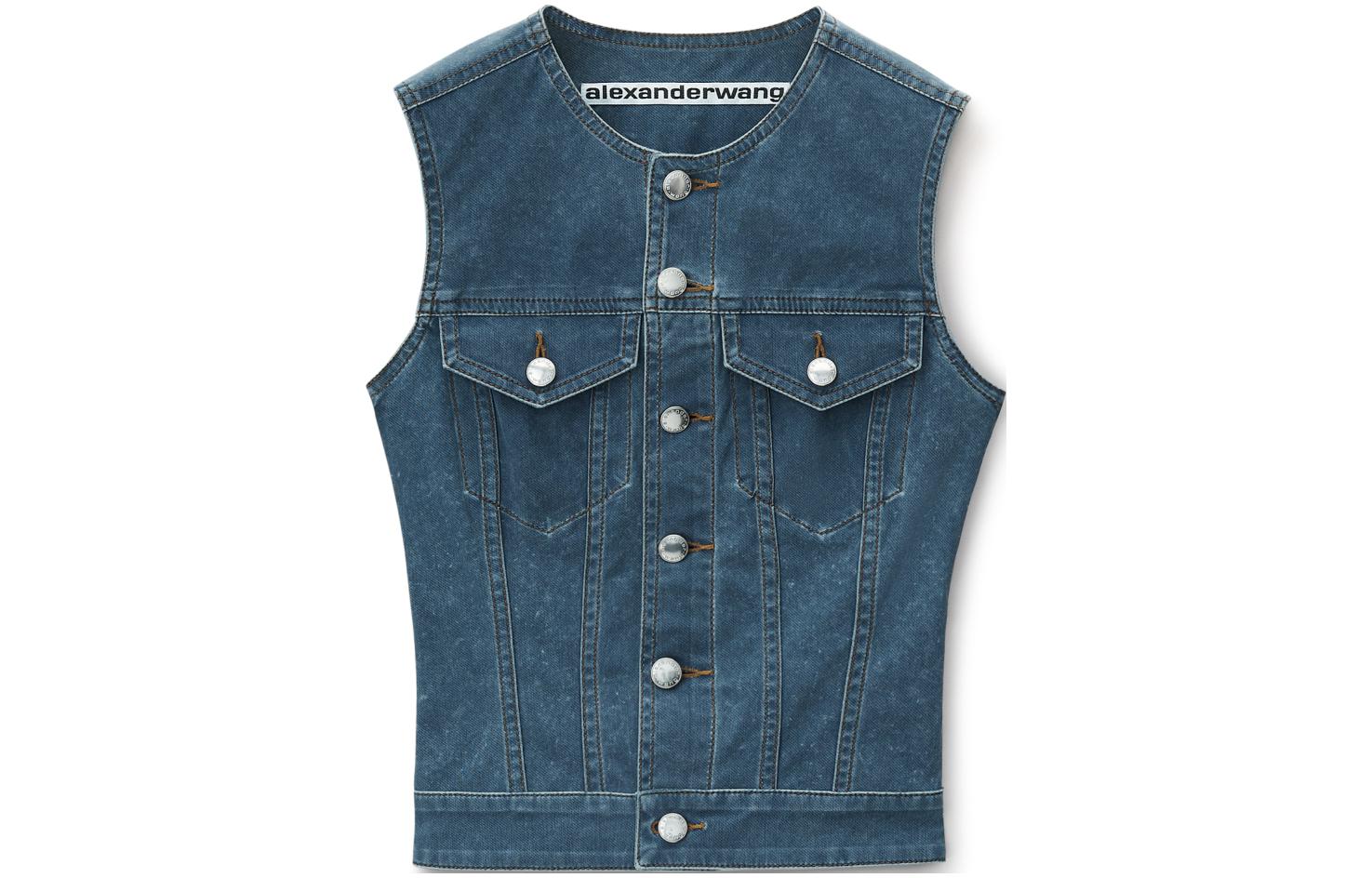 Alexander Wang Джинсовый жилет на пуговицах, Blue
Alexander Wang Джинсовый жилет на пуговицах, Blue