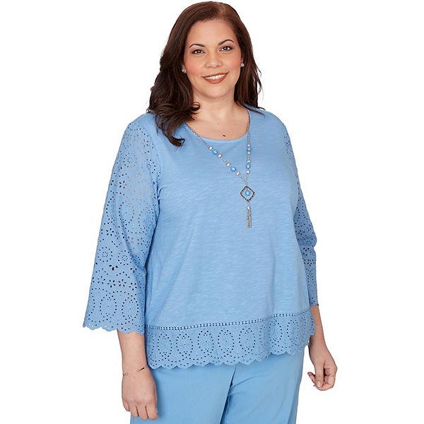 Топ Plus size с отделкой люверсами и ожерельем Alfred Dunner, Wedgewood
Топ Plus size с отделкой люверсами и ожерельем Alfred Dunner, Wedgewood