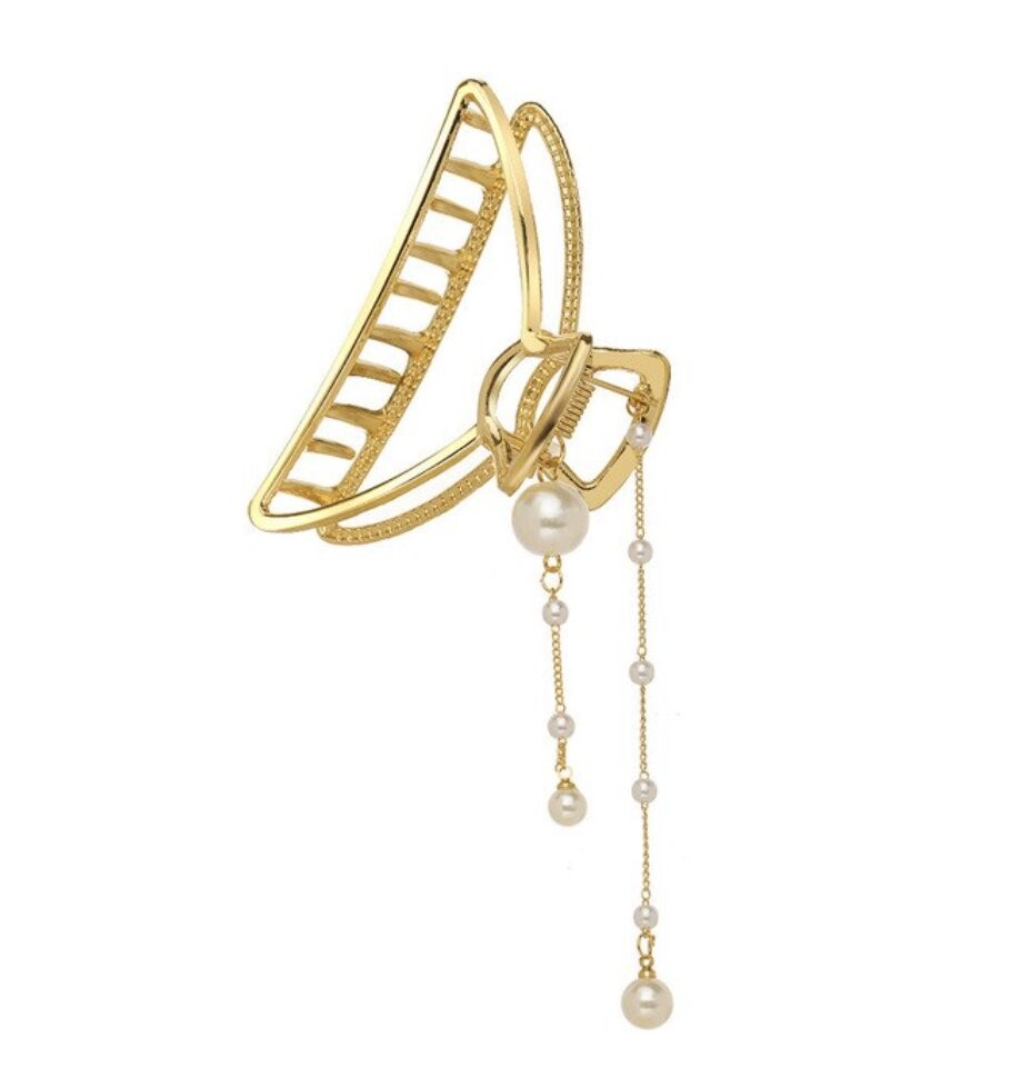 Прочная металлическая заколка для волос, элегантная золотая заколка с жемчужной цепочкой Inna Marka
Прочная металлическая заколка для волос, элегантная золотая заколка с жемчужной цепочкой Inna Marka