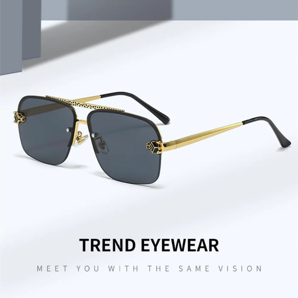 Мужские солнцезащитные очки без оправы, роскошные, большие, в стиле ретро, с леопардовым принтом, защитные очки с защитой от УФ-излучения UV400 LVTFCO, 7
Мужские солнцезащитные очки без оправы, роскошные, большие, в стиле ретро, с леопардовым принтом, защитные очки с защитой от УФ-излучения UV400 LVTFCO, 7