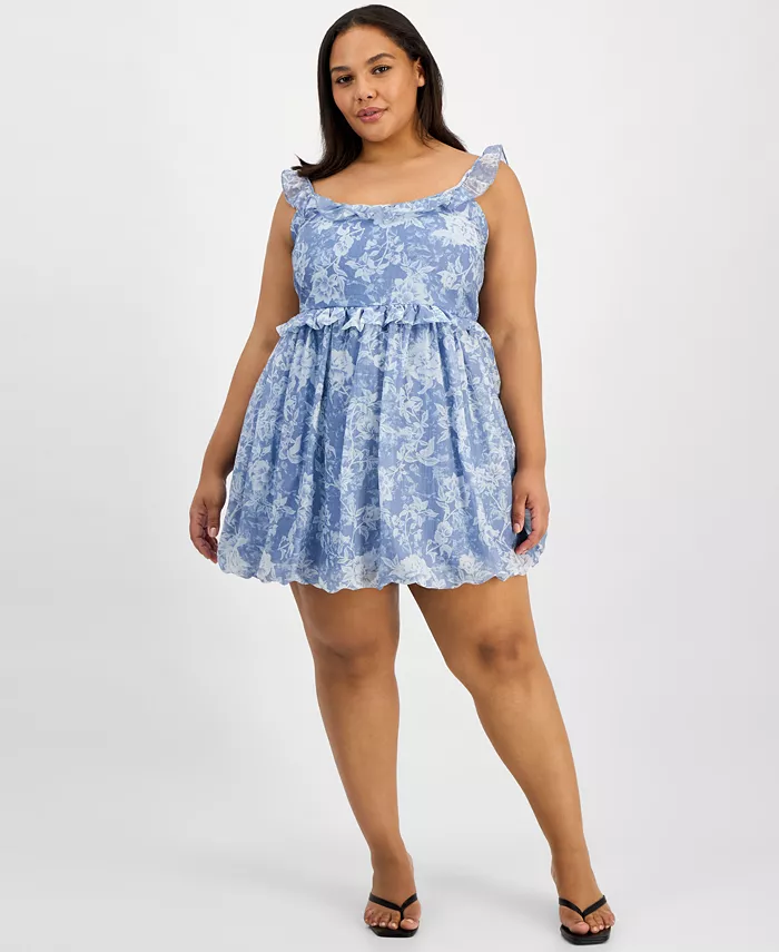 Модное мини-платье больших размеров с оборками и цветочным принтом And Now This, синий
Модное мини-платье больших размеров с оборками и цветочным принтом And Now This, синий