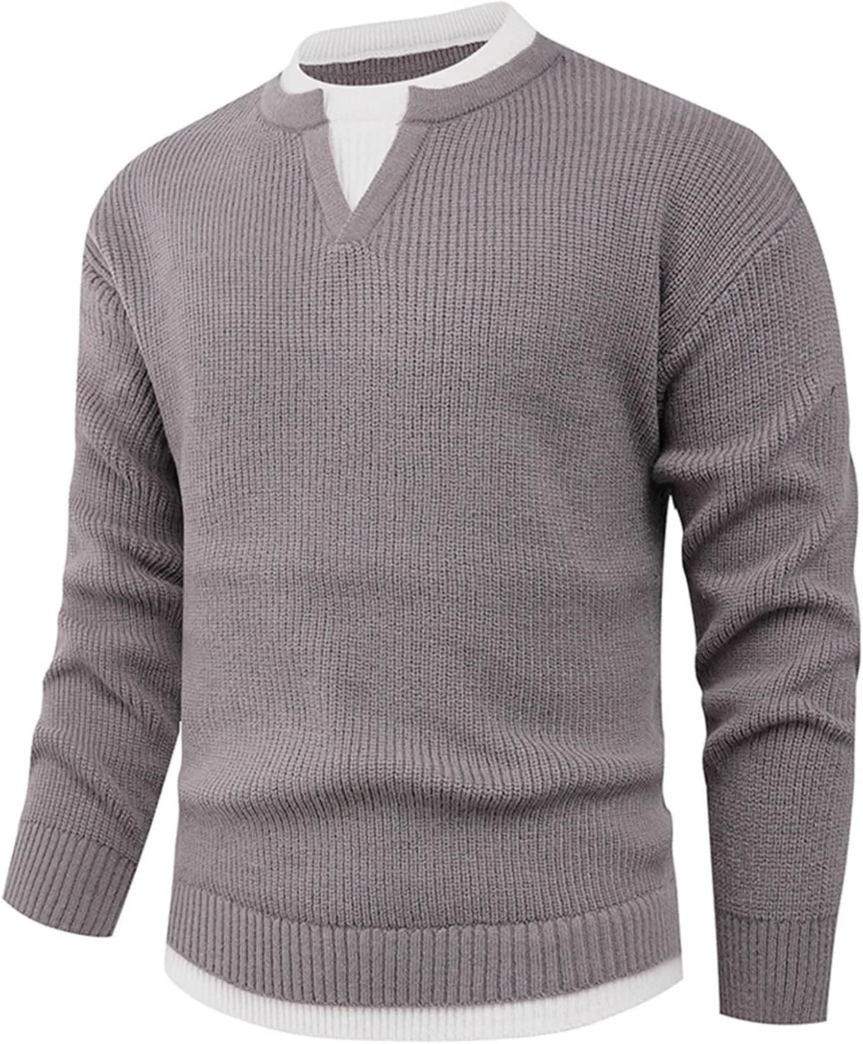 Мужской свитер Cambkatl Fake Two Pieces, вязаный, с длинным рукавом
Мужской свитер Cambkatl Fake Two Pieces, вязаный, с длинным рукавом