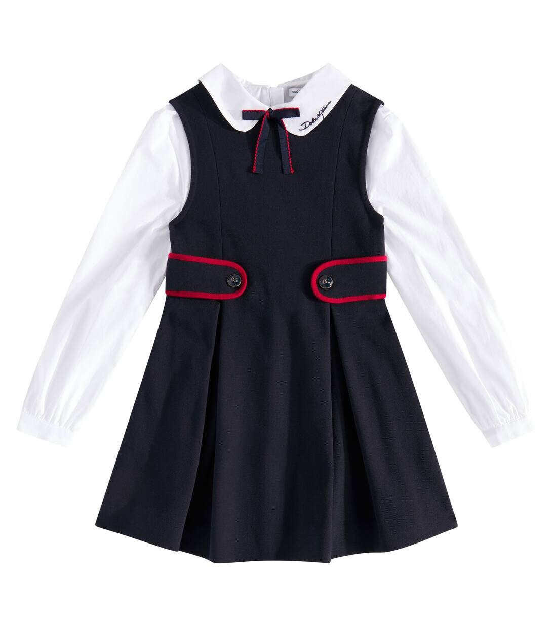 Платье из хлопчатобумажной ткани пике и поплина с логотипом Dolce&Gabbana Kids, цвет blu scurissimo 2
Платье из хлопчатобумажной ткани пике и поплина с логотипом Dolce&Gabbana Kids, цвет blu scurissimo 2