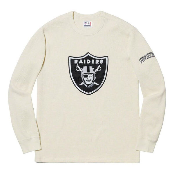 Футболка ss19 x nfl x raiders x '47 thermal tee Supreme, белый 
Футболка ss19 x nfl x raiders x '47 thermal tee Supreme, белый