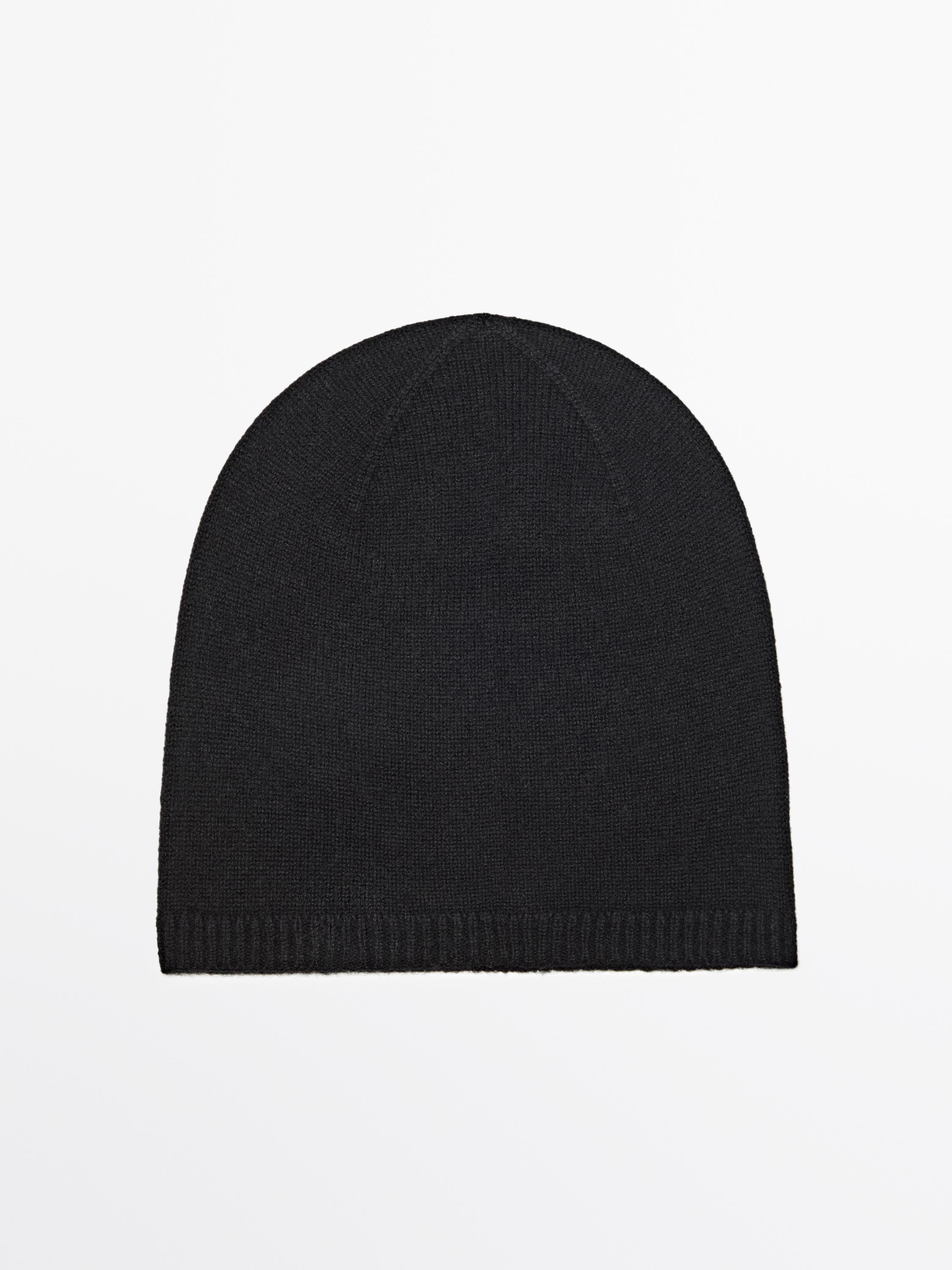 Тонкая вязаная шапочка Massimo Dutti, черный 
Тонкая вязаная шапочка Massimo Dutti, черный