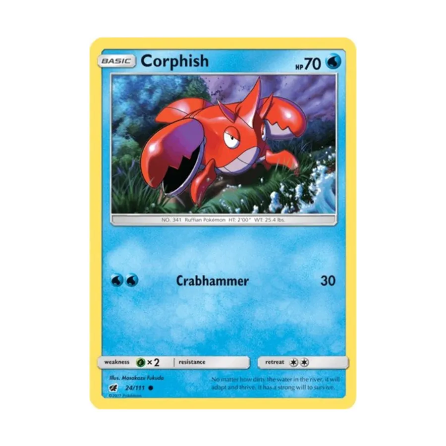 CCG Корфиш (C) #24, Pokemon - Sun & Moon - Crimson Invasion - Singles 
CCG Корфиш (C) #24, Pokemon - Sun & Moon - Crimson Invasion - Singles