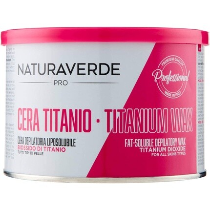 Воск для депиляции с диоксидом титана для сухой и чувствительной кожи 400мл, Naturaverde