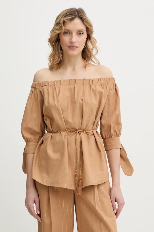 Блузка из смесовой ткани Twinset, коричневый
Блузка из смесовой ткани Twinset, коричневый