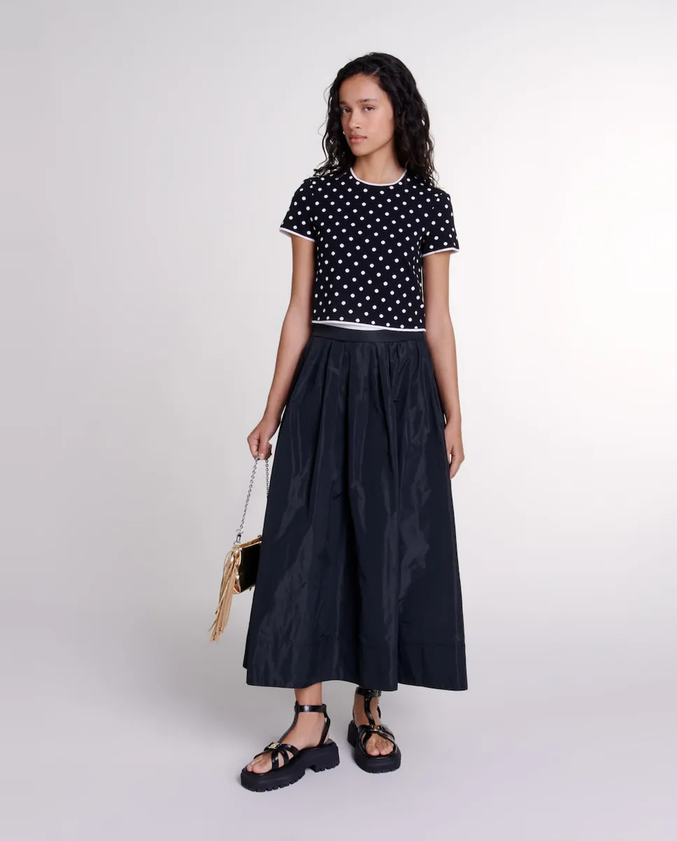 Длинная юбка с двойной контрастной талией Maje, черный
Длинная юбка с двойной контрастной талией Maje, черный