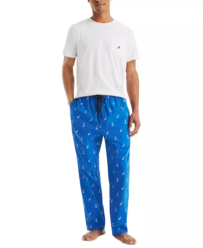 Мужские пижамные брюки из поплина в клетку Nautica, синий
Мужские пижамные брюки из поплина в клетку Nautica, синий