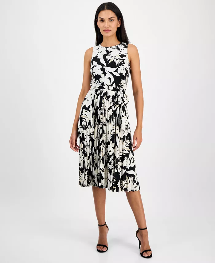 Женское платье с поясом и цветочным принтом Anne Klein, черный
Женское платье с поясом и цветочным принтом Anne Klein, черный