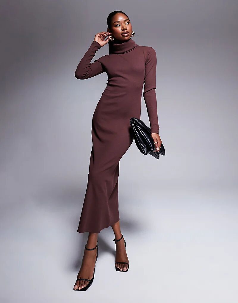 Платье-бордовый ASOS DESIGN с ребристым воротником мидакси
Платье-бордовый ASOS DESIGN с ребристым воротником мидакси