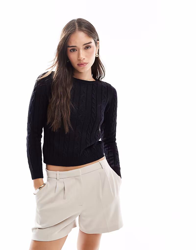 Джемпер Superdry Essentials slim cable в цвете eclipse Navy 
Джемпер Superdry Essentials slim cable в цвете eclipse Navy