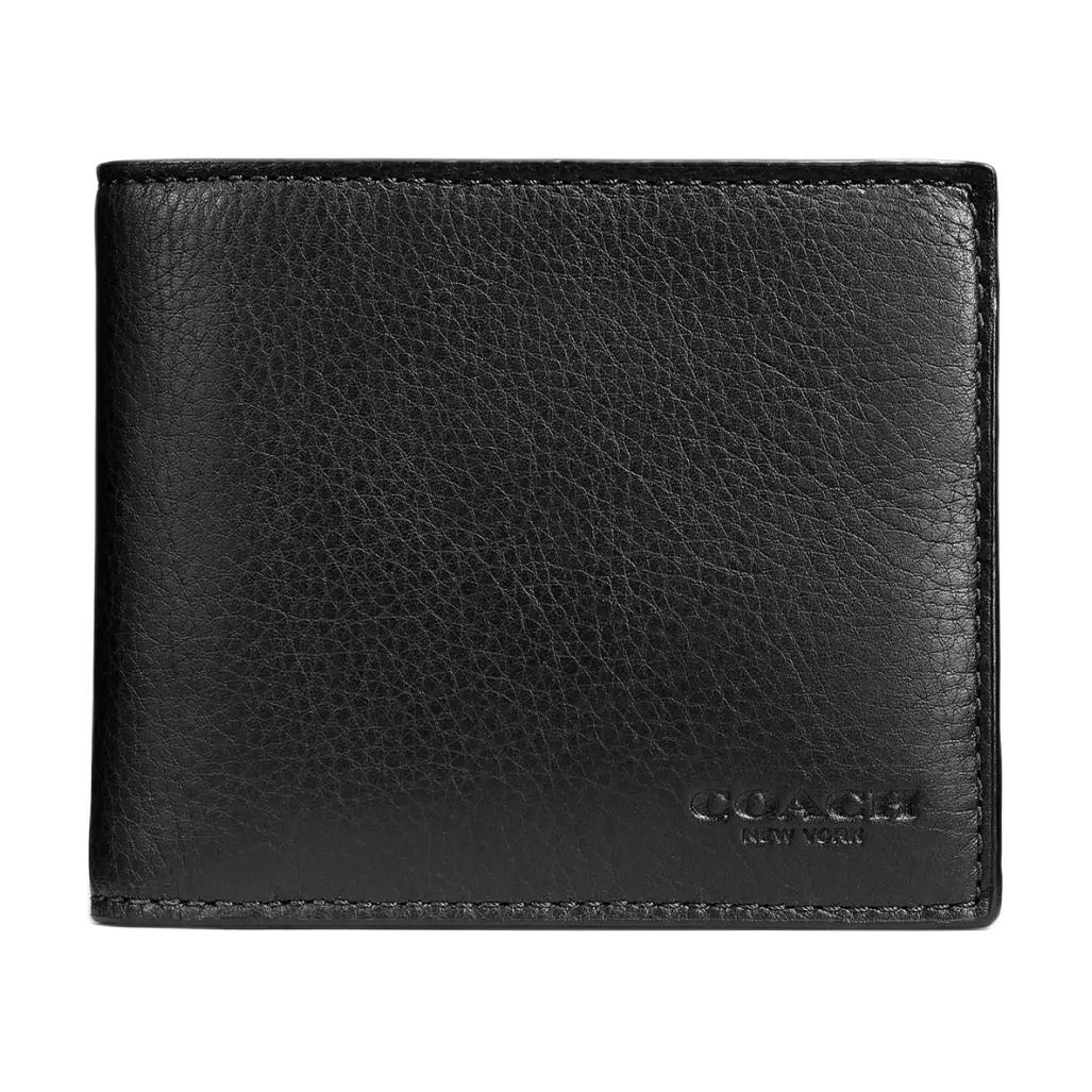 COACH Трёхсекционный кошелёк из гладкой телячьей кожи миниатюрный мужской чёрный
COACH Трёхсекционный кошелёк из гладкой телячьей кожи миниатюрный мужской чёрный