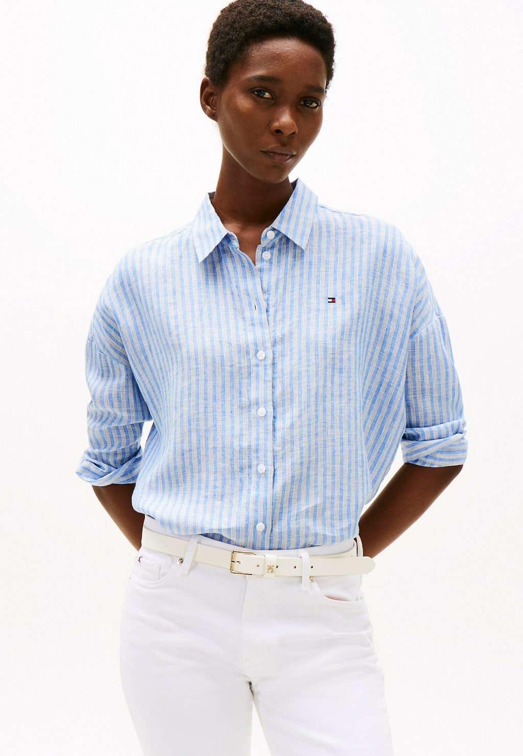 Блузка на пуговицах Tommy Hilfiger, синий 
Блузка на пуговицах Tommy Hilfiger, синий