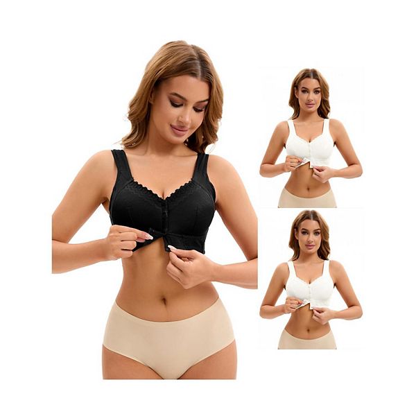 3 упаковки женских бюстгальтеров без косточек с кружевной передней застежкой Inspire Chic, White Black
3 упаковки женских бюстгальтеров без косточек с кружевной передней застежкой Inspire Chic, White Black